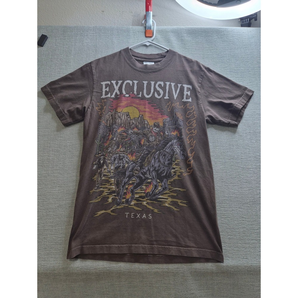 Shaka Wear Warren Lotas Texas Ranger T Shirt Mens Small Brown Graphic Cotton